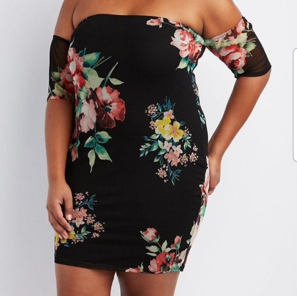 Charlotte Russe Dresses & Skirts - NWT Charlotte Russe floral mesh bodycon dress